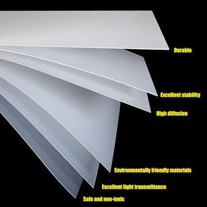 Large Pp Plastic Sheet 100×100cm 0.3 1mm Frosted Polypropylene Panel Semi-Transparent Matte Board For Light Diffuser Backdrop Table Cover Craft Use(0.3mm) - size: 0.3mm