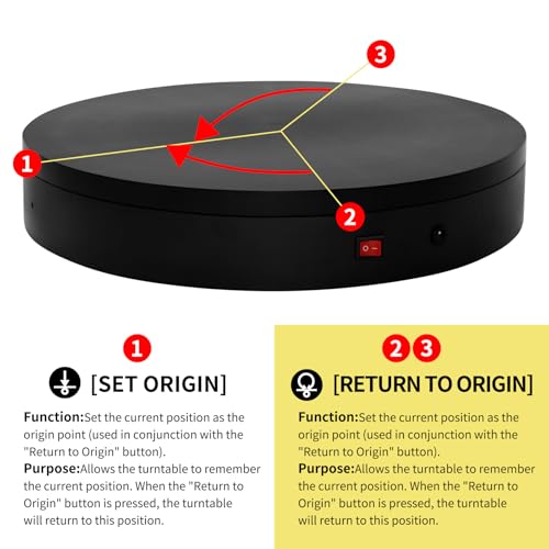 7.9In Remote Motorized Electric Turntable Rotating Display Stand Spinning Rotating Platform 360 Photography Turntable lazy susan base giratoria para for Photography,Display (Load Range:40~100lbs) - size: 7.9inch/Black/100Lbs Load