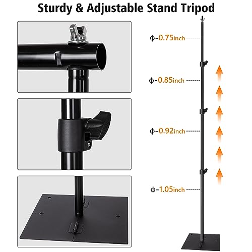 HYJ-INC Pipe and Drape Photography Backdrop Stand Kit Adjustable Photo Background Stand 10ft x 8.5ft with Metal Base for Parties Weddings Birthday Party Events Photo booth With 4 Clamps,Carrying Bag.
