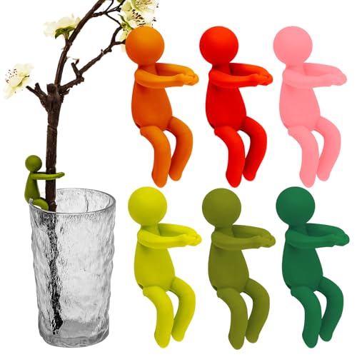 6 Pcs Plant Propagation Friends, Plant Propagation Buddy, Plant Cutting Holder for Shoots, Sprouts and Stems, Cute Plant Propagation Support Growth Tool for Indoor Garden - color: Green Red