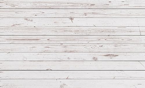 Kate Photography Floor Mats Backdrops White Wood Floor Drops Newborn Photography Props Background Rubber Flooring Mat for Photo Studio Props 8x5ft - color: White Wood 2, size: 8x5ft