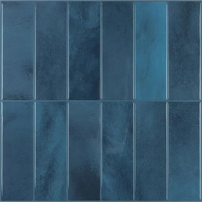 CHIHUT 6 Sheets Blue Rectangular Kitchen Backsplash Tiles Peel and Stick 12"X12" Marble Self Adhesive Stick on Backsplash for Bathroom Laundry Room 3D Removable Thick Vinyl Subway Tiles - color: Blue, size: 6 Tiles