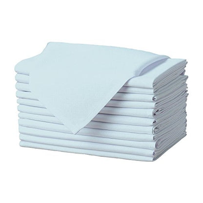 Gee Di Moda Cloth Napkins - 17 x 17 Inch Baby Blue Dinner Napkins - Set of 12 Soft & Absorbent Washable Fabric Cloth Table Napkins with Hemmed Edges for Hotel Restaurant, Holiday Parties & Wedding - color: Baby Blue