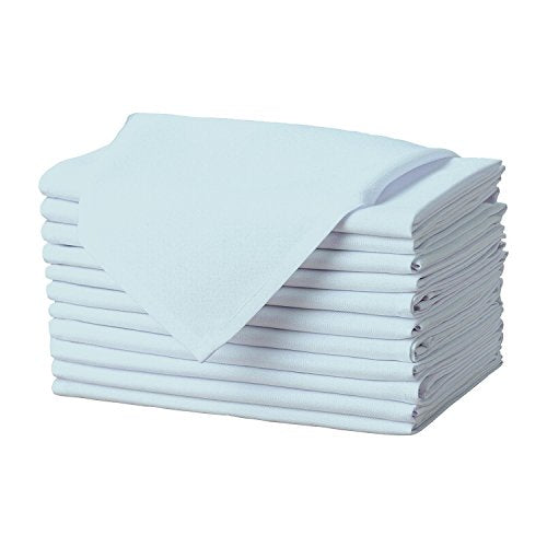 Gee Di Moda Cloth Napkins - 17 x 17 Inch Baby Blue Dinner Napkins - Set of 12 Soft & Absorbent Washable Fabric Cloth Table Napkins with Hemmed Edges for Hotel Restaurant, Holiday Parties & Wedding - color: Baby Blue