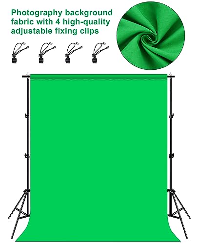 PULUZ Green Screen Backdrop with 4 Fixing Clip, 6.6 x 6.6 Ft Photography Chroma Key Greenscreen Background for Streaming Zoom, Live Streaming, Photo Video Studio - size: 6.6 x 6.6 Ft