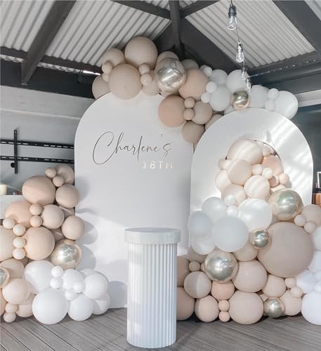 White Double Stuffed Balloons Different Size 115Pcs 5/10/12/18" White Balloon Arch Garland kit for Birthday Baby Shower Bridal Shower Gender Reveal Wedding Theme Party - color: Pure White