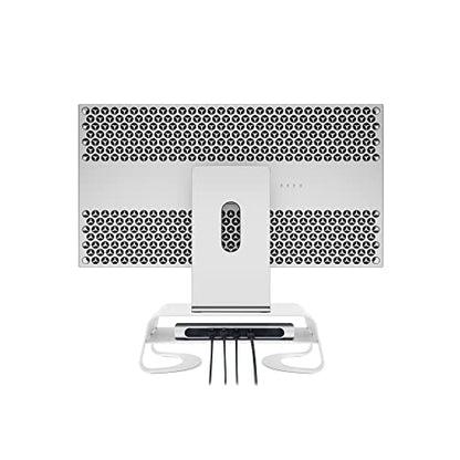 Twelve South Curve Riser Monitor Stand | Ergonomic Desktop Stand with Storage Shelf for iMac and Displays, Matte White