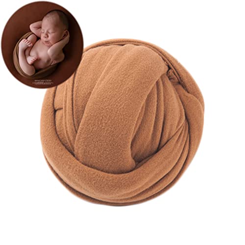 Zeroest Newborn Photography Outfits Props Stretch Wraps for Baby Boys & Girls - Newborn Photoshoot Posing Wrap Blanket (Brown) - color: Brown