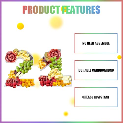 9" Charcuterie Cardboard Number Fillable Shaped Treat Decorative Box Anniversary Birthday Table Centerpiece (21 Style, 9inch) - size: 9inch, style: 21 Style