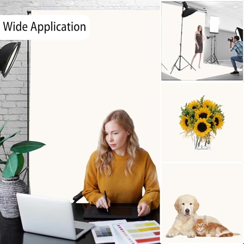 Ivory Photography Backdrop for Photoshoot, Photo Backdrop Curtain, Perfect Ivory Backdrops for Party Portrait Photoshoots Video Studio 6FTx9FT - color: Ivory, size: 6x9 FT