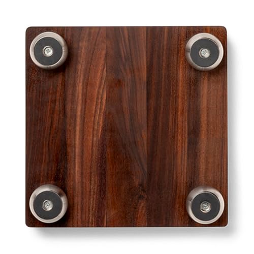 John Boos B Series Square Wooden Walnut Cutting Board 12”x12” – 1.5” Thick, 5-lb Non-Reversible Butcher Block with Stainless Steel Bun Feet & Edge-Grain - color: Walnut with Stainless Steel Feet, size: 9"L x 9"W