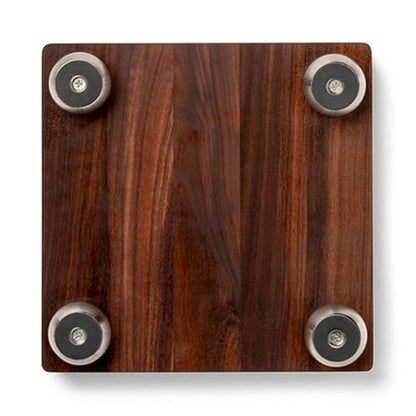 John Boos B Series Square Wooden Walnut Cutting Board 12”x12” – 1.5” Thick, 5-lb Non-Reversible Butcher Block with Stainless Steel Bun Feet & Edge-Grain - color: Walnut with Stainless Steel Feet, size: 9"L x 9"W