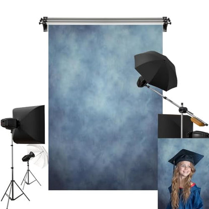 Kate 5x7ft/1.5m(W) x2.2m(H) Blue Headshot Background Blue Texture Portrait Photography Microfiber Backdrop Photo Studio Props - color: Blue, size: 5x7ft