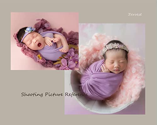 Zeroest Newborn Photography Stretch Wrap Boy Girl Baby Wraps Photography Props - Stretch Blanket for Baby (Purple) - color: Purple