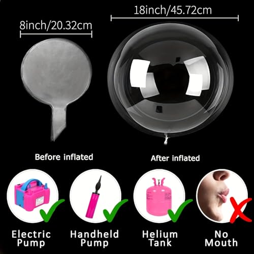 10pcs Transparent Bubble Balloon Garland Kit, Ideal for Birthdays, Weddings, Christmas, Bridal & Ocean Theme Parties, Perfect as Decor & Photo Props（18inch）