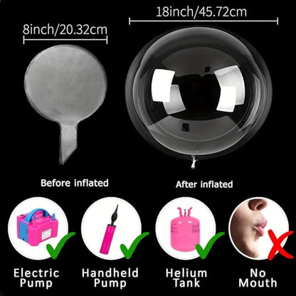 10pcs Transparent Bubble Balloon Garland Kit, Ideal for Birthdays, Weddings, Christmas, Bridal & Ocean Theme Parties, Perfect as Decor & Photo Props（18inch）