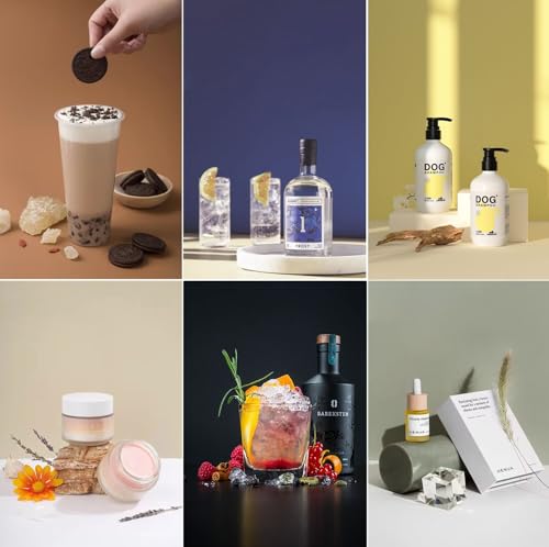 Photography Backdrops Small Product Background: Flat Lay Seamless Paper Props - Tabletop Photo Shoot for Jewelry Cosmetics Food .(22x34in, Dark) - color: Dark 6pcs/12color
