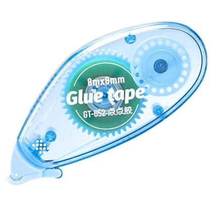 Glue Tape, Photo-Safe Acid-Free Double Sided Tape for Crafts, 26.25 ft x 0.31 in Scrapbook Tape, Scrapbook Junk Journal Supplies (Blue)