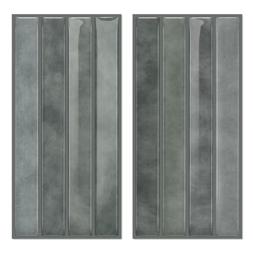 VICCI 20-Sheet Subway Tile Stickers, Modern Gray 3D Textured Peel and Stick Backsplash 4.72x9.68 Inch, No-Grout Removable - color: Modern Gray