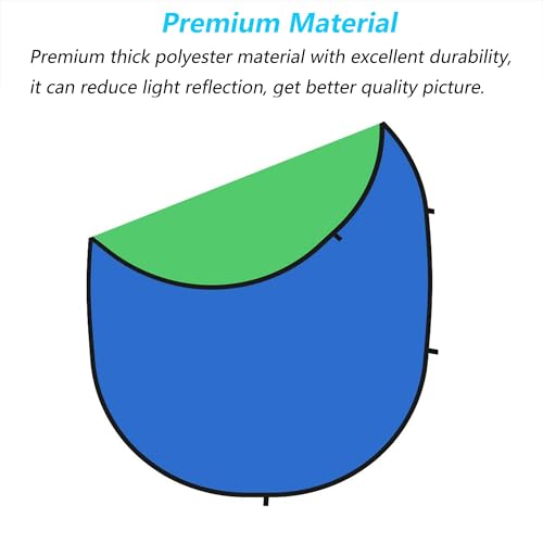 3.3x5ft/1x1.5m Chromakey Backdrop, 2-in-1 Green Screen and Blue Screen, Collapsible Pop Up Reversible Background for Photography Studio, Live Streaming, Video Shooting, YouTube (Green/Blue) - color: Green/Blue, size: 3.3x5ft