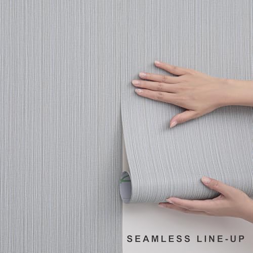 Blue Grasscloth Wallpaper Peel and Stick Fabric Linen Textured 24"x394" Classic Faux Grassweave Upgraded Thick Self-Adhesive Neutral Contact Paper Vinyl Film Liner Roll for Home Use - color: misty blue, size: 23.6" x 393"