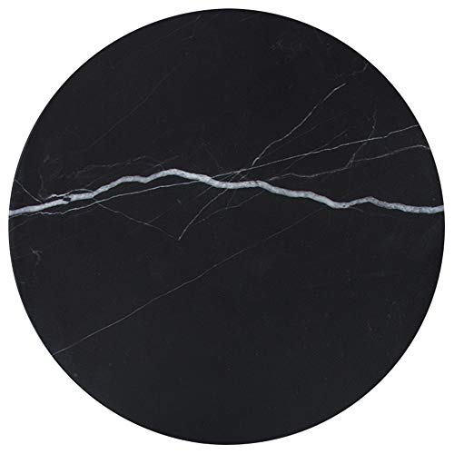 Natural Round Marble Tray Glossy Pastry Board for Dessert, Cheese, Coffee, Appetizers (Black Marquina) - color: Black Marquina