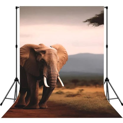 Walking Elephant Backdrop Background for Photography 5x7ft Photobooth Professional Photo Backdrop Curtains Video Photography Studio Photo Backgrounds Banner Booth Background Screen Parties - color: Walking Elephant