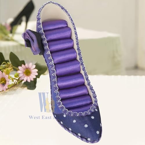 Ring Holder High Heel Shoe Design Fashion Jewelry Organizer Display Birtyday Gift (Pur) - color: Pur