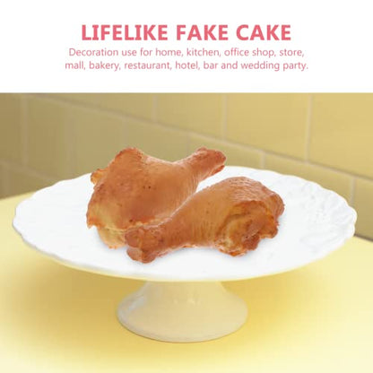 Toddmomy Fake Cooked Fried Chicken Leg Model Realistic Artificial Food Prop 3.93X2.20X1.57In for Home Kitchen Display Photography and Halloween Decor