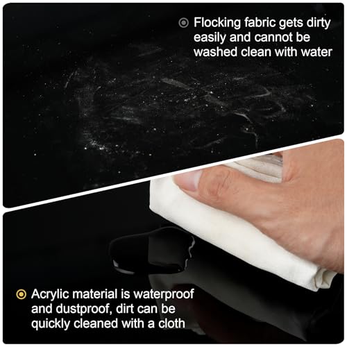 Meking Product Photography Backdrops, Black Double Sided Matte and Reflective Background for Food,Makeup, Jewelry and Other Small Product,2PCS 15.7x11.8in Photo Backdrop Boards with 2PCS Bracket