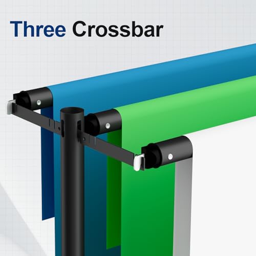 EMART Backdrop Stand Heavy Duty 8.9x10Ft,Three Crossbar Pipe and Drape Photo Background Support Kit, Adjustable Metal Frame with Flat Base for Wedding Birthday Party Decorations-Black - color: Black, size: 8.9x10FT