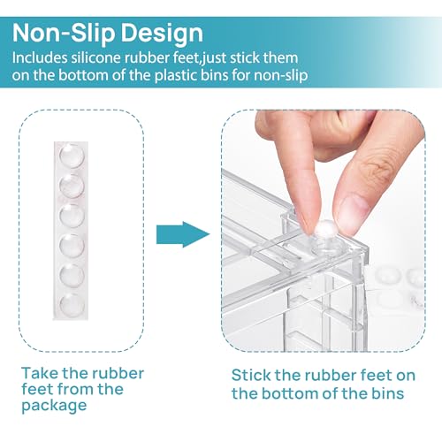 Vtopmart 4 Pack Clear Stackable Storage Drawers,Under Sink and Kitchen Organizers Storage,Easy to Assemble Plastic Drawers for Baby Bottle,Medicine, Bathroom,Cabinet and Pantry Organization - style: 2 Medium+2 Small