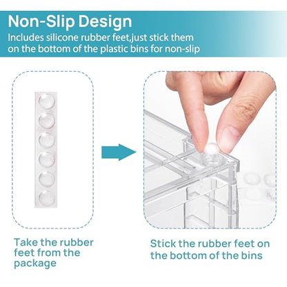 Vtopmart 4 Pack Clear Stackable Storage Drawers,Under Sink and Kitchen Organizers Storage,Easy to Assemble Plastic Drawers for Baby Bottle,Medicine, Bathroom,Cabinet and Pantry Organization - style: 2 Medium+2 Small