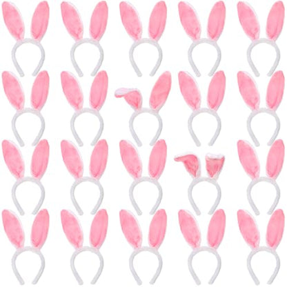 Yesland 20 Pack Bunny Ears Headband, Plush Easter Rabbit Ear Hairband for Easter Birthday Halloween Party Favors
