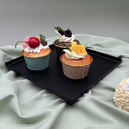 Set of 7 Black Cake Stands Metal Dessert Display Holder Round 3 Tier Cupcake Stand Serving Tray Platter Cake Pedestal Stand for Party Weddings Birthday Baby Showers Anniversary - color: Black