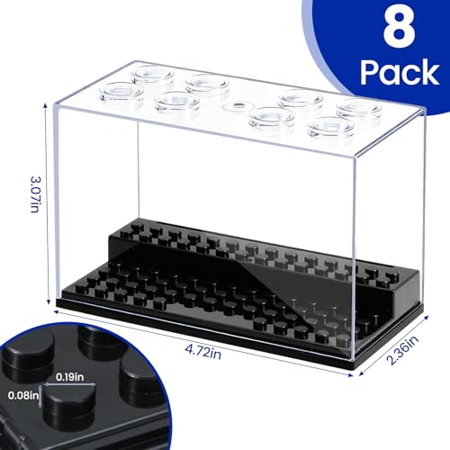8 Pack Small-Sized Acrylic Display Case, Building Block Display Boxes for Collectibles, Clear Dustproof Storage Box, Suitable for Showcasing Collectibles - size: 8 Pack