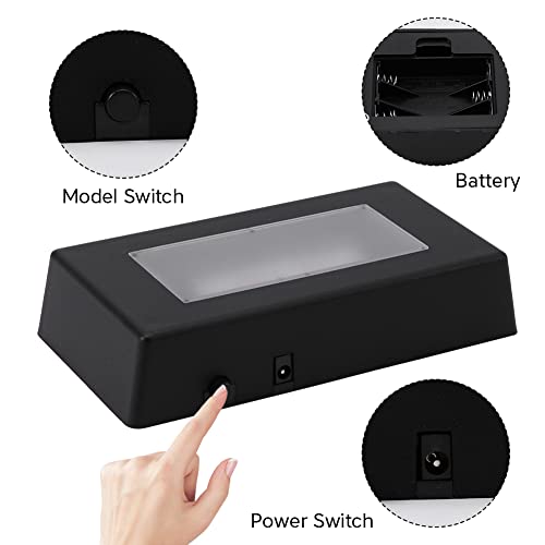 2 Pack LED Light Stand Base Rectangle Display Pedestal Lighted Box for Acrylic 3D Crystal Glass Artwork,Holiday Party Decoration(black)