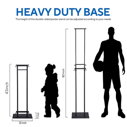 4 Pack Floor Poster Board Stand, Double-Sided for Board & Foam Sign, Adjustable Metal Sign Holder, Height Up to 82Inches Poster Stand for Display Pedestal Sign Stand - size: 4 Pack Poster Stand