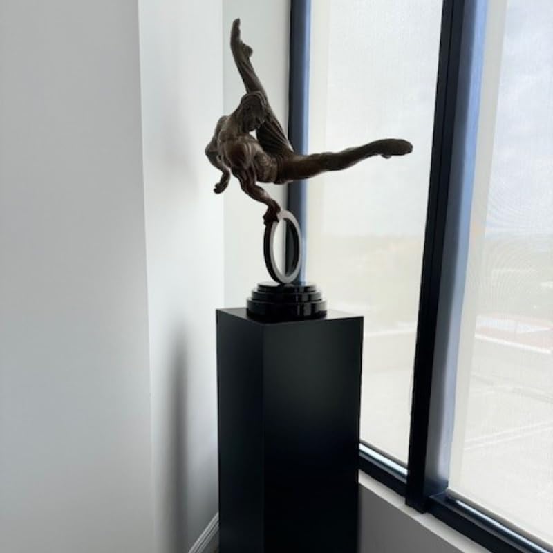 shopPOPdisplays Black Laminate Display Pedestal - Fully Assembled - Museum-Quality for Sculptures, Retail Displays, Trophies with Matte Finish - 200 lb. Capacity (12" W x 12" L x 36" H) - size: 12" W X 12" L X 36" H