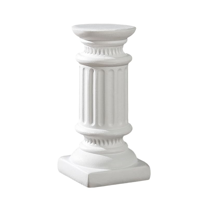 Mini Nordic Resin Roman Column, Greek Sculptural Angel Display, Photo Props, Candle Holder, Sketching Art Teaching Tools (Doric (White) - 7.5cm) - color: Doric (White) - 7.5cm