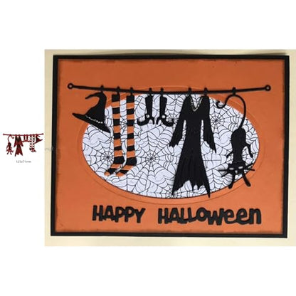 Lapoo Festivals Metal Cutting Die for Scrapbooking - Durable, Cut Stencils for DIY Scrapbook Photo Album Decorative Paper Card, Card Making Supplies, Embossing (Witch B 4.8 x 2.7 in) - style: Witch B 4.8 x 2.7 in