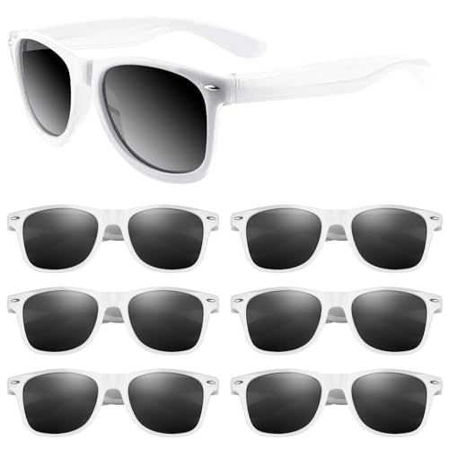 ASTARON Sunglasses Bulk, 6/12/24/48 Pack Sunglasses Party Favors for Summer Beach Pool Birthday Wedding Party Supplies - color: White