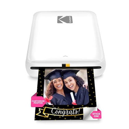 KODAK Step Instant Smartphone Photo Printer, Portable Mini Color Wireless Mobile Printer, Zink 2x3” (5.1x7.5 cm) Sticky-Back Photos, Bluetooth Compatible with iOS & Android Devices, Editing App, White - color: White, style: Printer