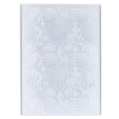 CRASPIRE Shell Embossing Folder Plastic Embossed Folders White 3D Summer Sea Ocean Beach Pattern Background Paper Machine Template Stencils for DIY Craft Card Making Scrapbooking Album Decoration - style: Shell