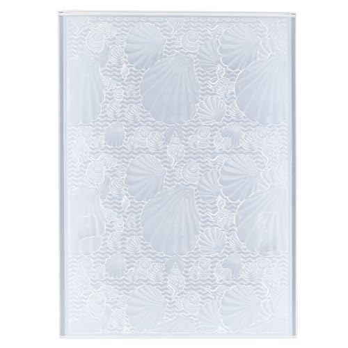 CRASPIRE Shell Embossing Folder Plastic Embossed Folders White 3D Summer Sea Ocean Beach Pattern Background Paper Machine Template Stencils for DIY Craft Card Making Scrapbooking Album Decoration - style: Shell