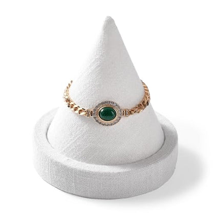 Linen Single Bracelet Bangle Display Stand Jewelry Bracelet Bangle Cone Display for Selling - color: White