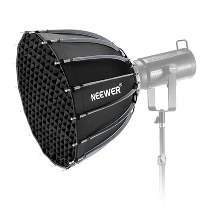 NEEWER Basics Parabolic Softbox Kit, 21.7" Quick Release Bowens Mount Soft Box Light Diffuser Compatible with Godox Compatible with Aputure 600d Studio Photography Video Recording Lighting, NS36P - style: 21.7"/55cm Parabolic