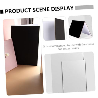 Collapsible Photography Reflective Cardboard Board with Silver White Black Surfaces, Portable Photo Backdrop for Studio and Outdoor Lighting, Tabletop Photo Shoot Reflector Tool