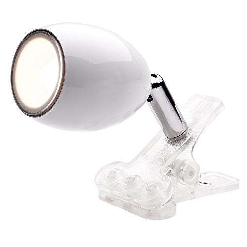 Newhouse Lighting NHCLP-JO-WH Joe LED Mini Clamp Lamp & Reading Spotlight Perfect for The Office, Study & Bedroom, White - color: White