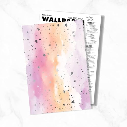 Main Street Peel and Stick Wallpaper Eco-Friendly Sheets 12 Pack, 11 X 16 Inch Cloud Design, Wall Mural for Home Decor, Removable Wall Decor Wallpaper Peel and Stick for DIY Projects - style: Cloud SCF Design